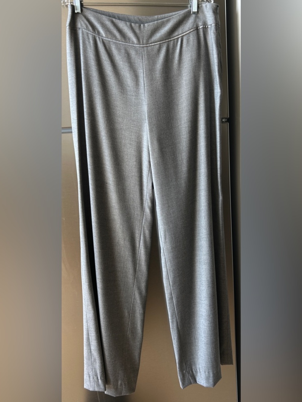 Doncaster Wool Blend Straight Leg Pants Gray Size 12 Tailored Minimalist